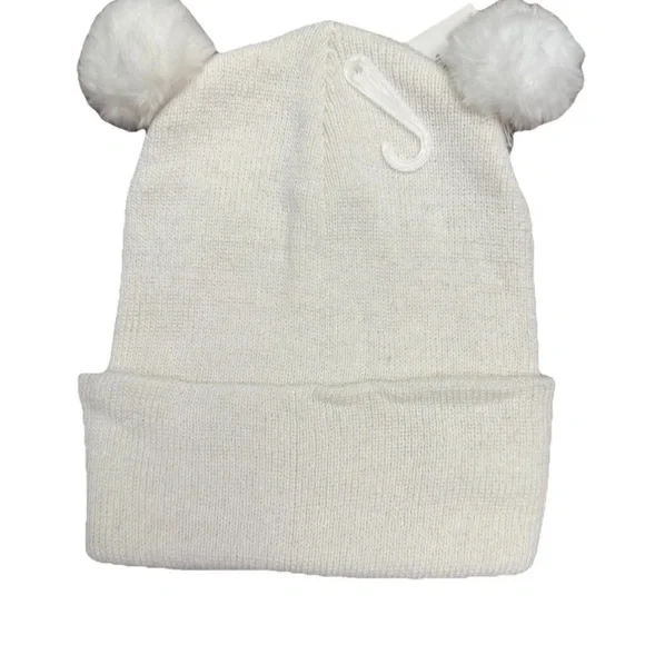 Kids Beanie Pom-Pom White Unisex NWT - Picture 1 of 1